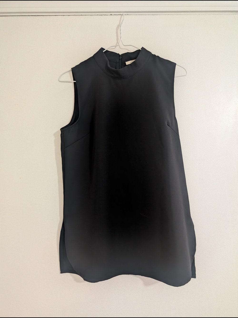 Ellison Black Sleeveless Mock-Neck Blouse